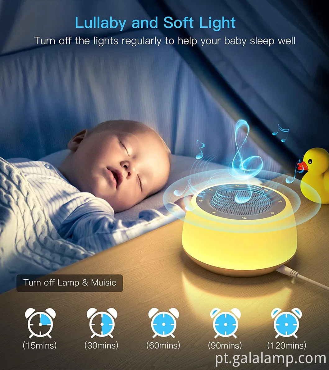 Monitor de sono de ruído, música embutida, luz noturna cronometrada, máquina de ruído